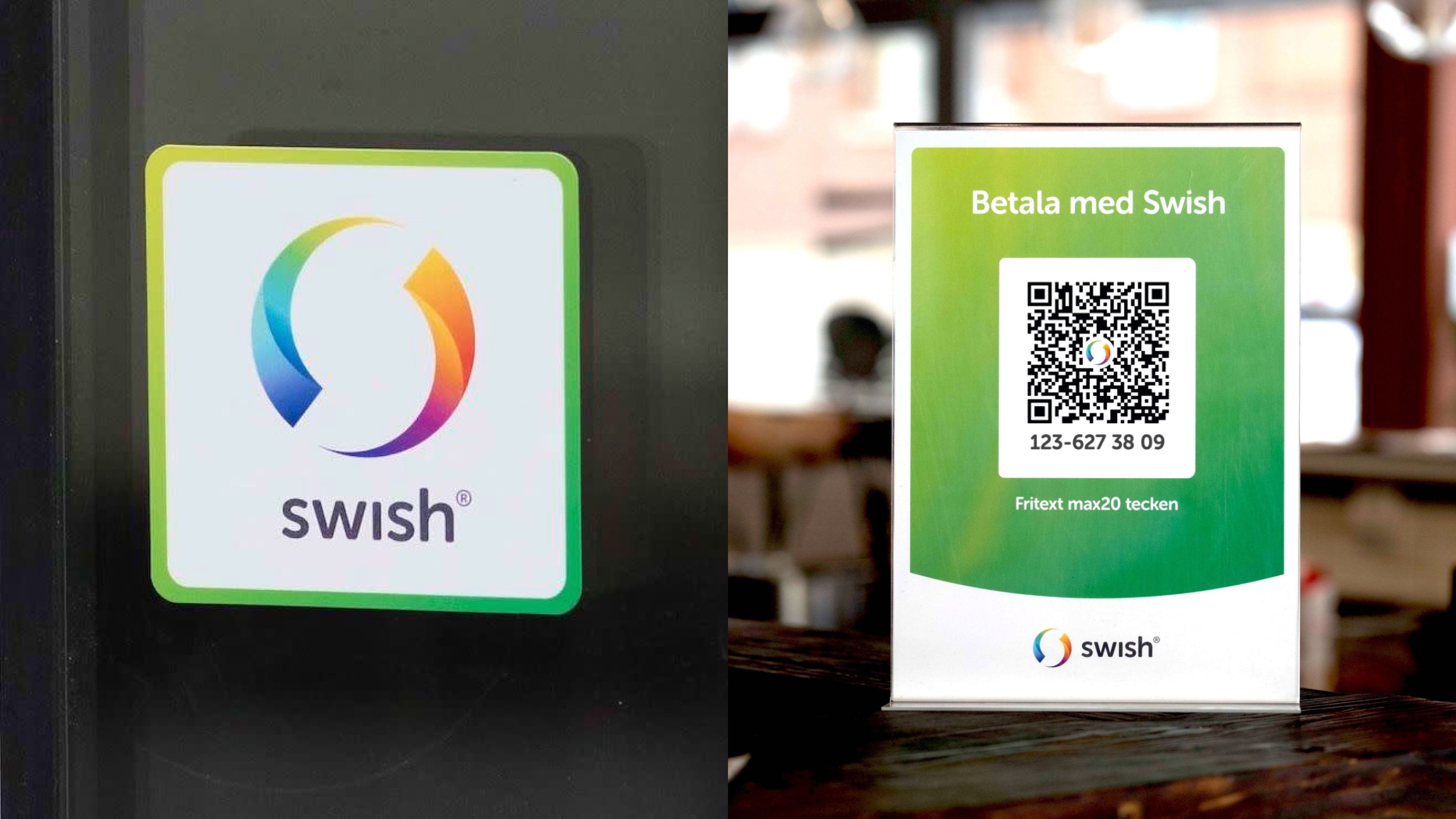 Swish logo Communicate that you accept Swish in your physical store.
