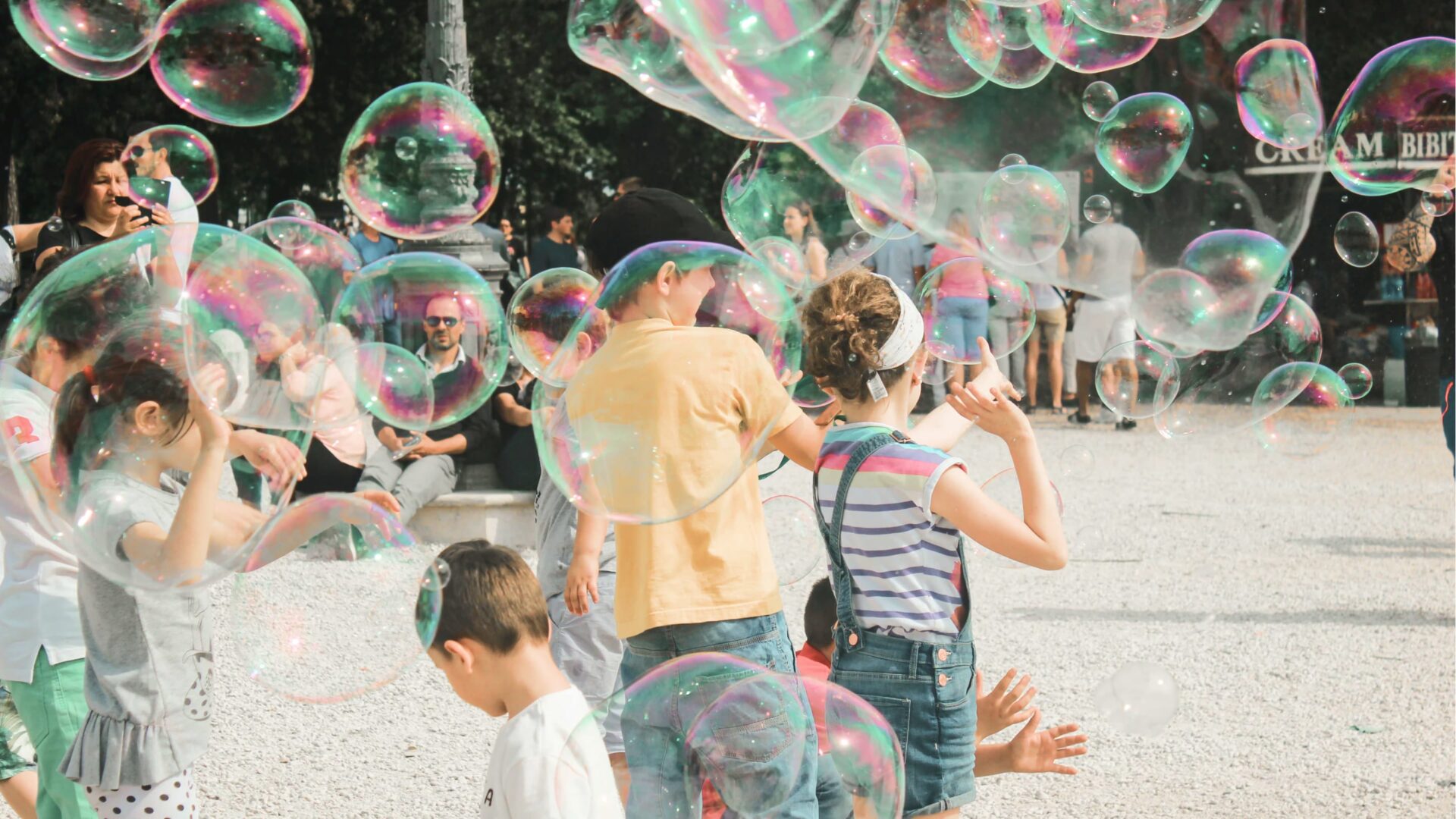 Bubbles and more colorful bubbles.