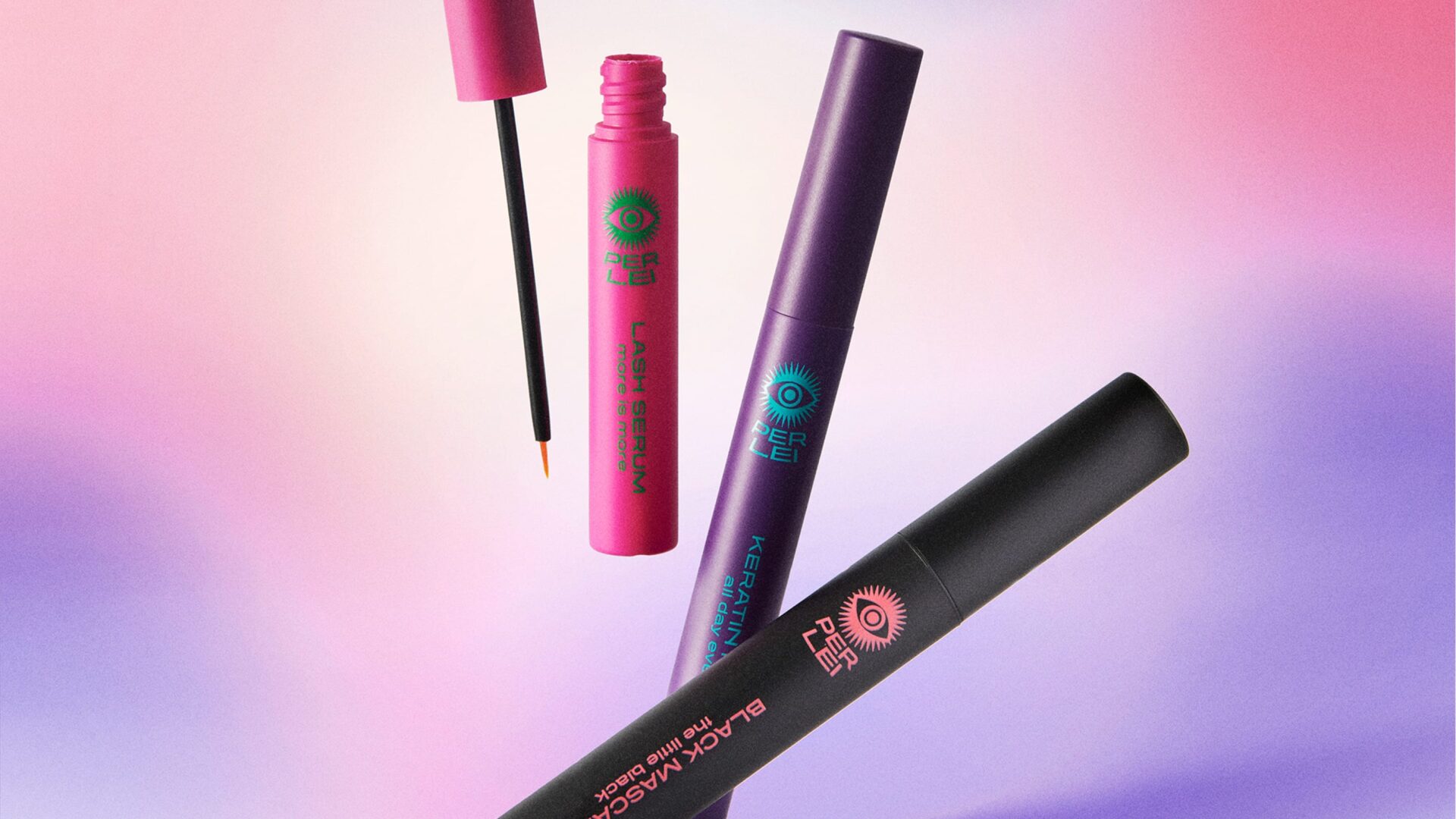 Per Lei Black Mascara, Per Lei Keratin Mascara and Per Lei Lash Serum.