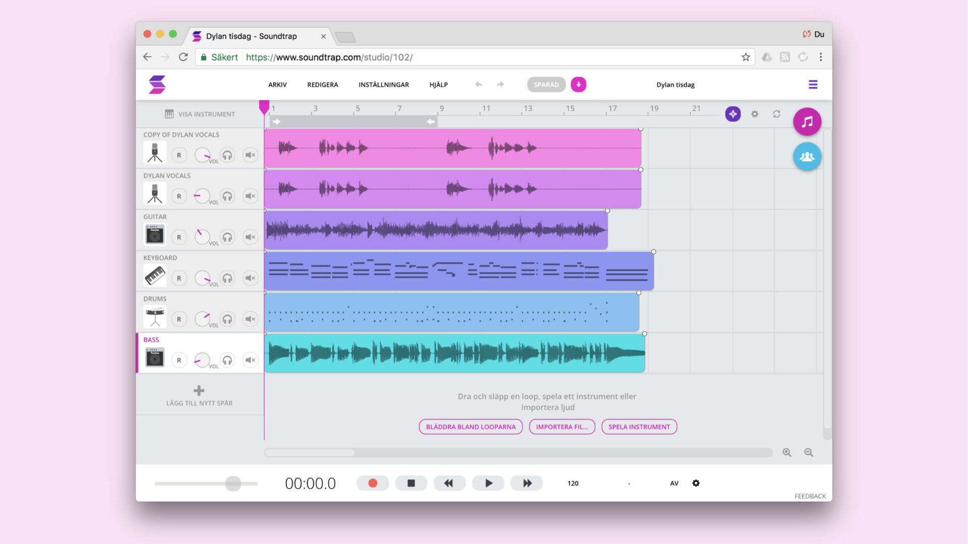 The first version of Soundtrap. Create music in a web browser together with friends online. Simple and powerful.
