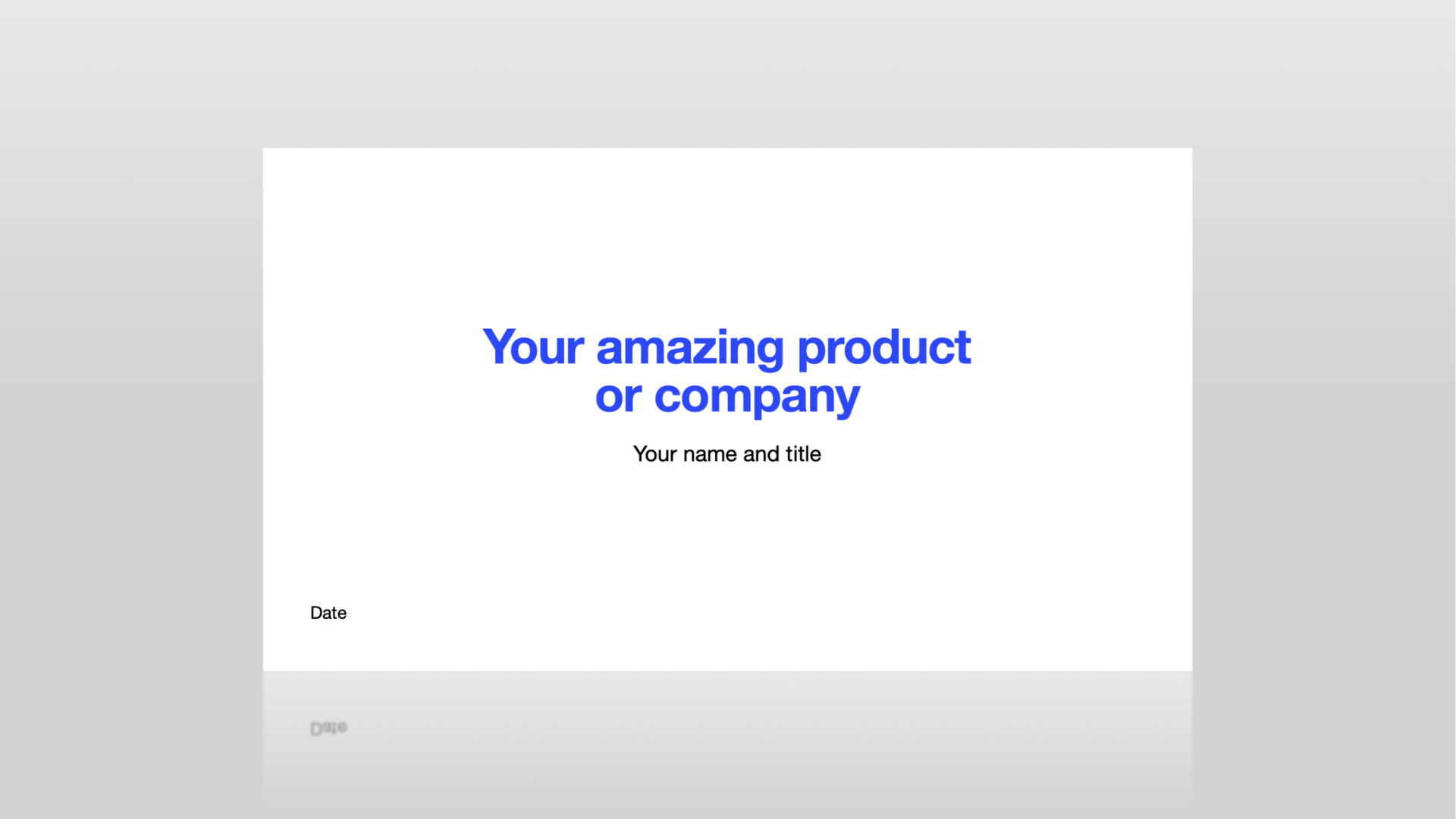 Free pitch deck template