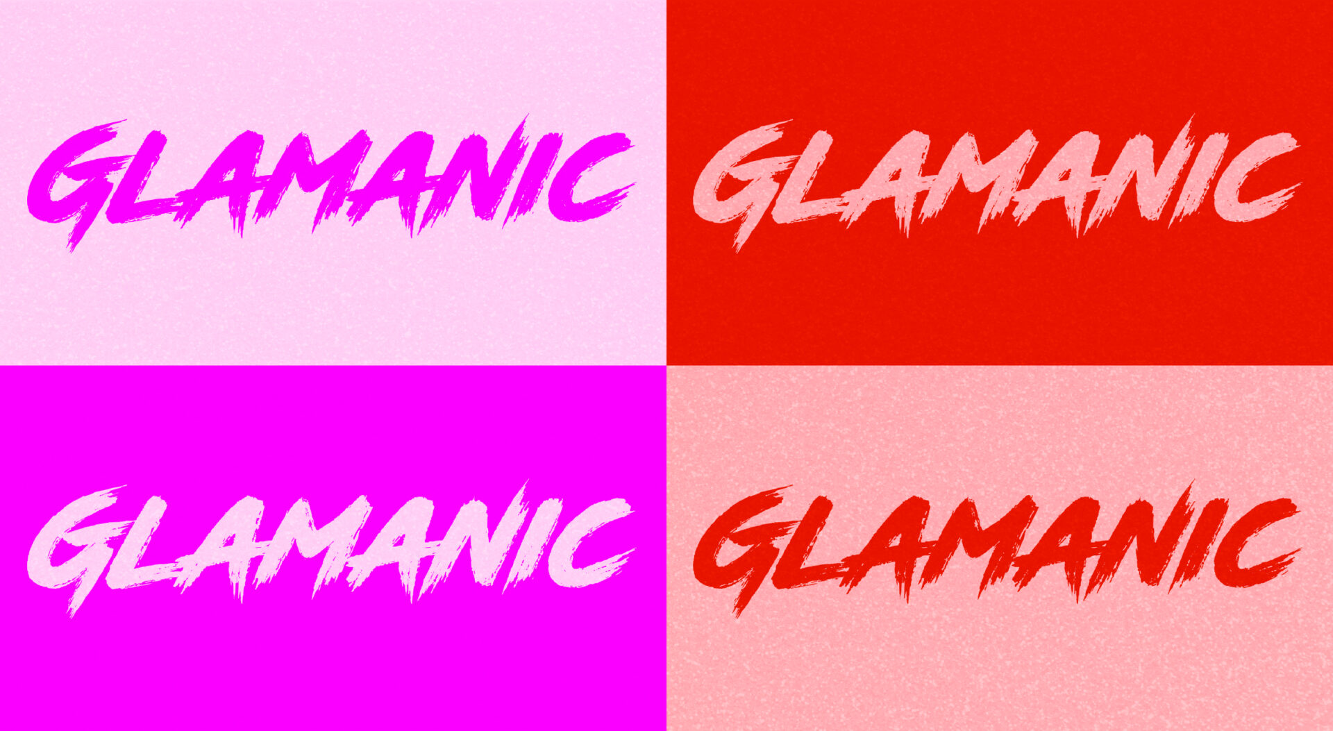 The Glamanic logo is confident in style and gives the impression it is written by hand.