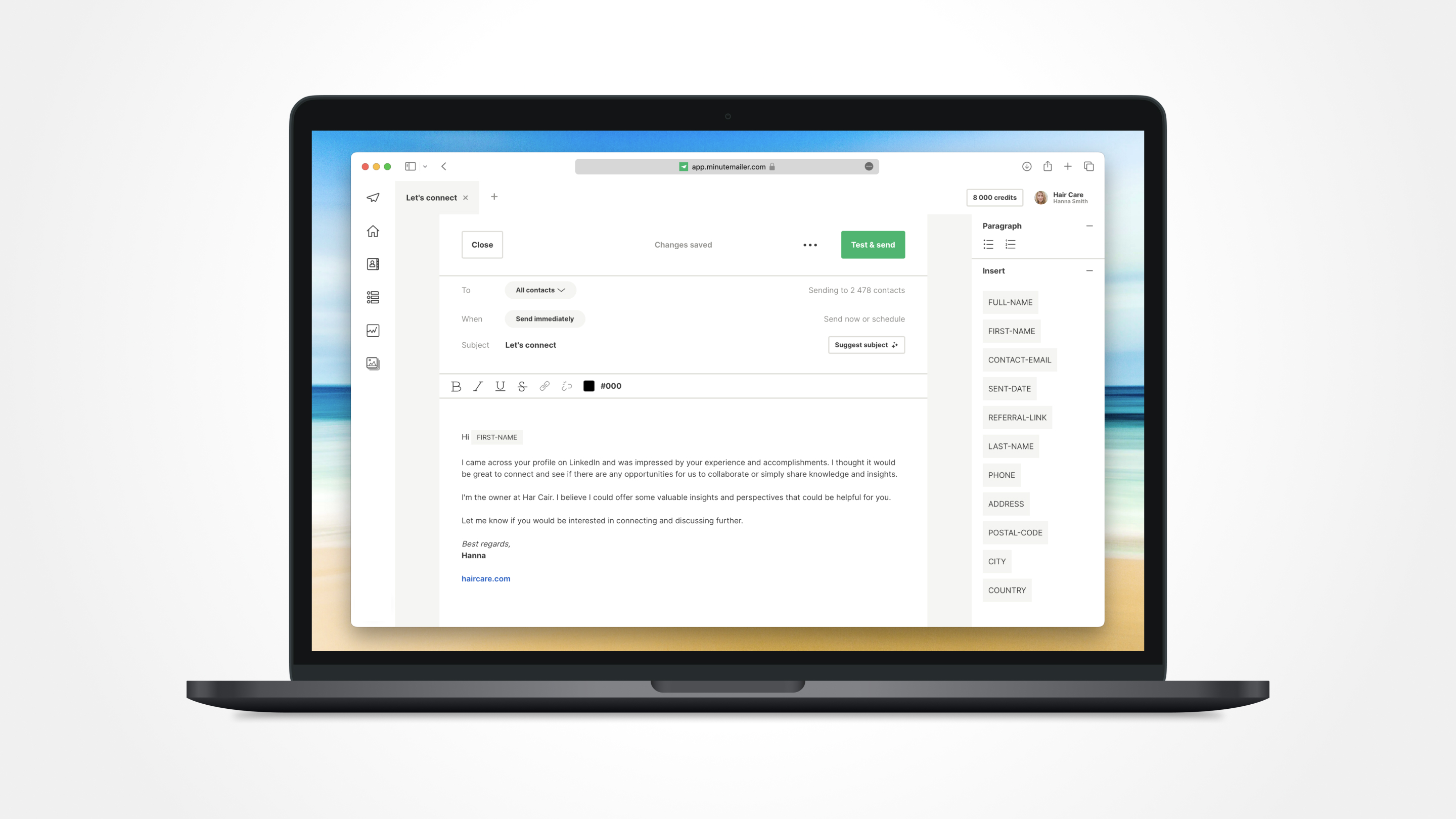 You can also use Minutemailer to send email marketing in disguise in the form of plain text. Tack opens and clicks and include data from your contacts.