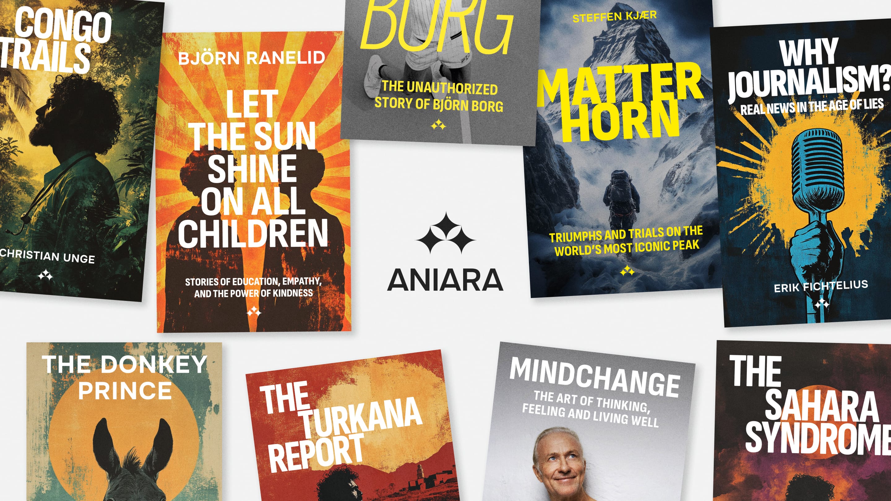 Aniara books - Christian Unge, Björn Ranelid, Ola Ahlvarsson, Eric Fichtelius, Steffen Kjaer